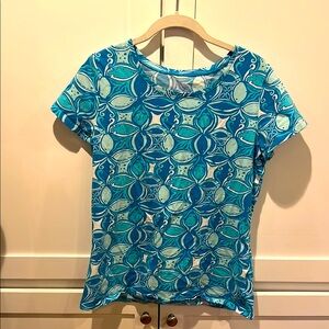 Lilly Pulitzer Vibrant Blue Patterned scoop neck, T-Shirt